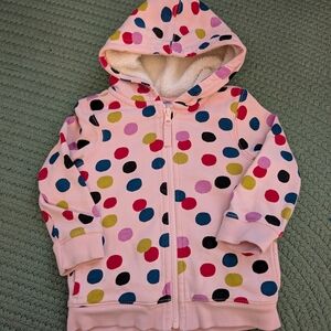 Hanna Andersson Pink and Cream Fleece-Lined Jacket